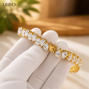Pulsera de tenis de alta calidad chapada en oro rosa con diamantes en forma de pera, unisex, de moissanita, estilo hip hop. - Product Image 4