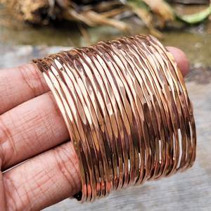 Belladec Handcrafted Multi Strand <b>Copper</b> Cuff Bracelet Wide Open <b>Bangle</b> Classic Statement Jewelry Artisan Fashion Gift for Women - Product Image 2