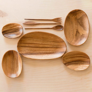 Platos de madera de acacia natural sostenible al por mayor, platos de madera y juego de platos para cenar, MOQ bajo - Product Image 2