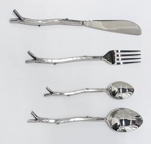 Factory Sale Eco-Friendly <b>Plain</b> Design Metal Handle Stainless Steel Cutlery Set Silverware Flatware Utensils For Home Kitchen - Product Image 4