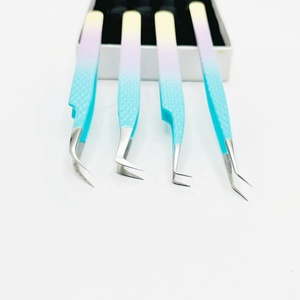 แหนบโค้งรัสเซียสามโทนเคลือบผงสแตนเลสน้ำหนักเบากันแบคทีเรียระดับมืออาชีพ45-90องศา - Product Image 2