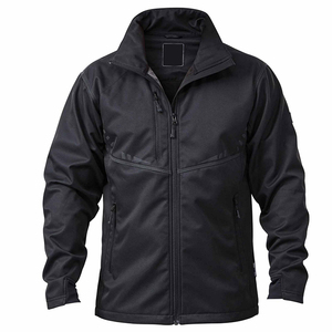 Veste Softshell Homme Hiver en Toile Col Montant Logo Personnalisé Coupe-Vent Imperméable Respirante avec Fermeture Éclair pour le Travail - Product Image 6