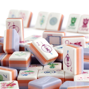 Fichas de Mahjong Americanas, 160 Piezas, Grabadas con Láser, Acrílico Morado, 4 Capas, Alta Calidad para Jugar - Product Image 4