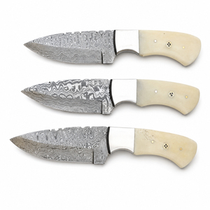 Burraq DIY OEM Custom Handmade Damascus Steel 9-inch <b>Clip</b> Point Skinning Knife with Colorful Wood Handle for Camping Kitchen Use - Product Image 6