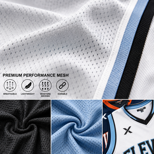 Conjunto de Uniforme de Baloncesto Deportivo Transpirable de Secado Rápido con Cintura Elástica de Spandex/Poliéster y Estampado por Sublimación - Product Image 4
