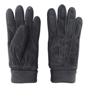 Gants en cuir longueur poignet avec doublure thermique en coton, style uni, pour utilisation en extérieur en hiver - Product Image 5