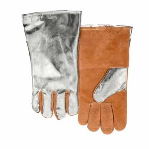 Gants de soudage en cuir de vachette et aluminium, protection industrielle, résistance à la chaleur et aux étincelles, pour four et boulangerie - Product Image 4