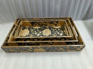 Juego Premium de 3 Bandejas de Almacenamiento de Madera MDF Pulida Hechas a Mano, Modernas y de Lujo, Aptas para Lavavajillas, Multifuncionales, Decorativas para Cocina y Comedor - Product Image 6