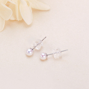 Boucles d'oreilles en argent S925 avec perles d'eau douce de Zhuji pour femmes, petites boucles d'oreilles de haute qualité avec aiguilles anti-obstruction, soin des oreilles - Product Image 3