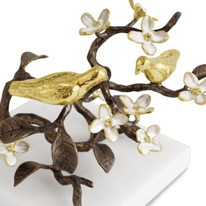 decor pieces luxury decorative bowl ginkgo gold sculpture decorative tray gold finish elegant centerpiece - Product Image 5