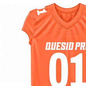 Camiseta de Fútbol Americano, Corte Ajustado, Cuello en V, Mangas Cortas, Diseño y Color Personalizados, Sublimación de Alta Calidad - Product Image 6