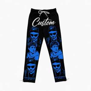 2026 Men's Casual Sdl Mid Fleece Flat Drawstring Closure Sweatpants Track Pants 100% Cotton Silk Screen Printed OEM - Product Image 5