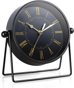 Modern Black Metal <b>Clock</b> Elegant Home Display <b>Clock</b> <b>Table</b> <b>Clock</b> Minimal Design For Stylish Interior Handcrafted From India - Product Image 6