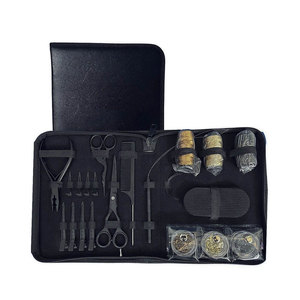 Kit d'outils pour extensions de cheveux avec étui en cuir, instruments en acier inoxydable, pinces à cheveux, outils pour extensions de cheveux, taille personnalisée, professionnel - Product Image 1