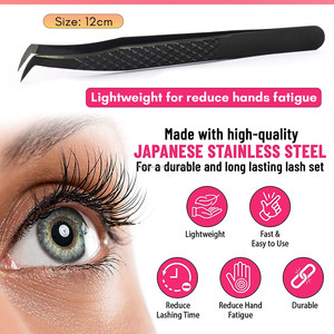 Private Label Eyelash Extension Tweezers Lash Extensions Tweezers Fiber Tip Straight and Curved Pointed Tip Tweezers - Product Image 4