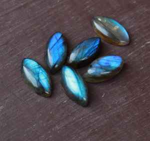 ลาบราโดไรต์ทรงมาร์คีส์ คาโบชอง พลอยสีน้ำเงินธรรมชาติ หินหลวมสำหรับทำเครื่องประดับ - Product Image 4