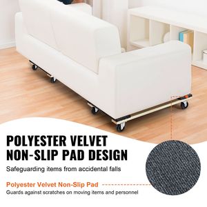 2 Confezioni di Carrelli per Mobili Resistenti con Capacità di Carico di 450 kg, 45,7 cm x 76,2 cm, Ruote Girevoli in PP da 20,3 cm x 7,6 cm, per Spostamento Mobili in Legno Duro - Product Image 3