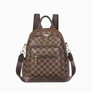 Fashionable Women's Mini <b>Backpack</b> Light Gray Square Shape Letter Pattern Zipper Closure Shoulder Strap Daily Use Softback - Product Image 5