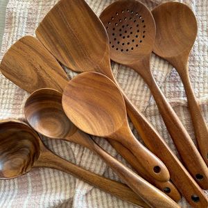 Cuchara de madera de roble, cuchara de madera para sal, para uso en la cocina, hecha a mano con madera natural, diseño único. - Product Image 6