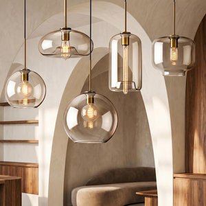 Lampe suspendue pour la décoration de la maison, luminaires en métal, lustre moderne, lampe suspendue en verre et métal pour restaurant - Product Image 2