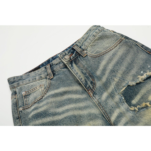 Jean en denim surdimensionné déchiré ultra-doux, respirant, écologique, brodé, pour femme, en tissu de qualité supérieure, séchage rapide - Product Image 2
