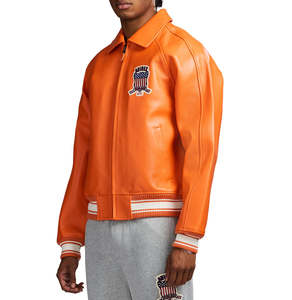 Vintage Inspired Letterman <b>Jacket</b> for <b>Men</b> PU <b>Leather</b> Varsity Bomber Embroidered Waterproof Reversible Winter <b>Jacket</b> Polyester - Product Image 3