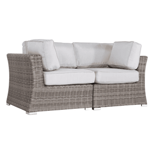 Canapé deux places en osier pour l'extérieur, entièrement assemblé, avec coussins, pour mobilier de patio - Product Image 3