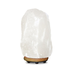 Elegant Himalayan white salt lamp made from genuine <b>crystal</b> salt adding charm warmth and decorative appeal to every room - Product Image 6
