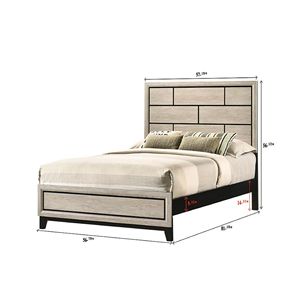 Letto in Legno Contemporaneo a Pannelli, Finitura Grigia, Profilo Basso, Misura Full Size, con Design Geometrico, Arredamento Camera da Letto - Product Image 6