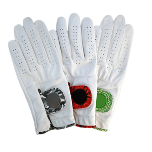 Marqueur de balle magnétique intégré pour hommes, gants de golf respirants en peau de mouton de qualité supérieure pour gauchers, fabriqués au Pakistan - Product Image 1