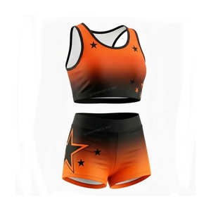 Conjunto de Top Deportivo y Pantalones Cortos para Mujer, Diseño Personalizado por Sublimación, con Logotipo del Equipo, para Práctica de Danza - Product Image 4