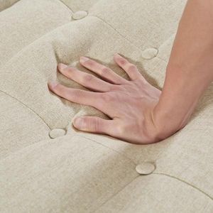 Sofá Cama Futón de Lino Beige de 73.62 Pulgadas, Sofá Cama Convertible de Estilo Minimalista, Plegable para Sala de Estar/Dormitorio - Product Image 5