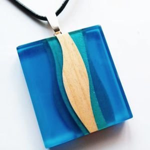 สร้อยคอไม้เรซิ่นอีพ็อกซี่จี้มายากลเครื่องประดับทำด้วยมือของขวัญที่ดีที่สุดสำหรับแม่สร้อยคอเรซิน - Product Image 1