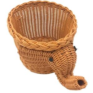 Cesta Tejida con Forma de Elefante, Hecha a Mano, Perfecta para Organizar Frutas y Aperitivos, Almacenamiento Decorativo y Uso como Cesta de Picnic - Product Image 3