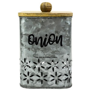 Recipiente Decorativo para Cocina con Tapa, Recipiente de Almacenamiento Redondo de Metal de Hierro Blanco, Excelente Calidad - Product Image 6