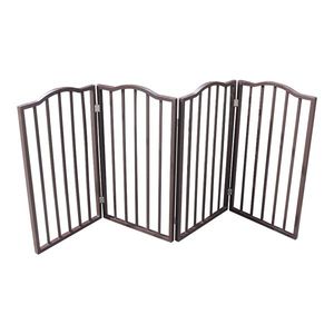 Cancelletto per Cani Autoportante Pieghevole in Legno Marrone a Arco per Porte e Scale - Non Supportato da Struttura, per Animali Domestici e Recinti - Product Image 5