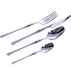 Ensemble de couverts modernes en acier inoxydable avec manche martelé, compatibles lave-vaisselle, vaisselle de mariage, ensembles de couverts faits à la main - Product Image 4
