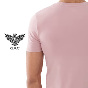 <b>Mens</b> <b>Pink</b> Crew Neck T-<b>Shirt</b> Regular Fit Short Sleeve Casual 100% Polyester 220g Blank Soft Comfortable Breathable Everyday - Product Image 4