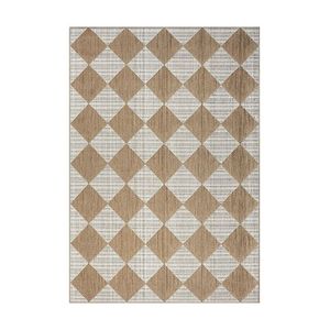 Tapis rectangulaire géométrique moderne en jute tissé plat, antidérapant, pour salon, couverture décorative de sol – Meilleures ventes - Product Image 1