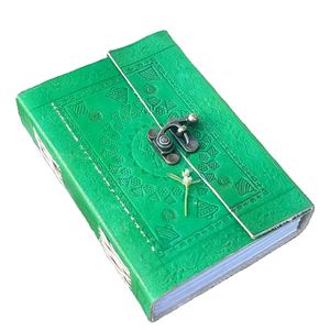 Carnet de luxe fait main UDiMiSK en cuir, couverture gaufrée à la main, impression en gravure, cuir de chèvre et de mouton, modèle en coton recyclé pur - Product Image 1