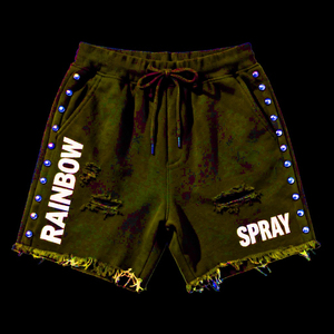 <b>Men</b> <b>Studded</b> Cotton Streetwear Shorts 220GSM High Street Elastic Waist Custom Logo Breathable Quick Dry Casual Shorts - Product Image 5