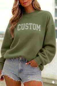 Sudaderas de Felpa para Mujer al por Mayor, Personalizadas, con Cuello Alto, Logotipo Frontal, Mezcla de Poliéster/Algodón, Alta Calidad, OEM - Product Image 2