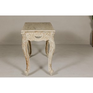 Mesa Auxiliar de Madera de Pino Tallada al por Mayor |   Acabado Crema de Miel - Product Image 2