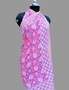 Indian Hand block Printed Cotton <b>Sarong</b>, Women <b>Sarong</b>, Cover-Up Soft Voile Fabric Summer Pareo 1 Piece Gift Her - Product Image 2