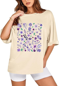 Camisetas Extra Grandes para Mujer, Venta Directa de Fábrica, OEM, Verano, Manga Corta, Casual, Básicas, Holgadas, 100% Algodón - Product Image 6