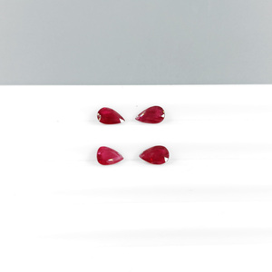 Rubis naturels du Mozambique non traités, formes poire calibrées 6x4mm, pierres précieuses de rubis naturelles facettées en vrac pour la fabrication de bijoux, prêtes à l'emploi - Product Image 4