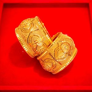 หรูหรา24K ชุบทองโลหะผสมสังกะสีเพทายกว้าง Kada กำไลแกะสลักดอกไม้การออกแบบที่ทันสมัยการมีส่วนร่วมของขวัญพรีเมี่ยมแถลงการณ์ - Product Image 4