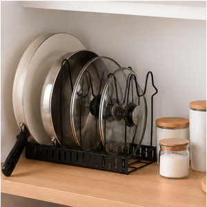 Heavy-Duty Pots and <b>Pans</b> Organizer Rack for Kitchen Cabinet Metal Cookware <b>Holder</b> for Lids Bakeware and Skillets Lowest Price - Product Image 4