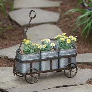 Rustic Galvanized Metal Oval Planter For Outdoor Garden Flower <b>Container</b> - Product Image 3