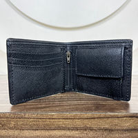 Dompet kulit ukir tangan Rfid pemblokir Rfid dompet kulit asli pria lipat dua dompet tempat kartu